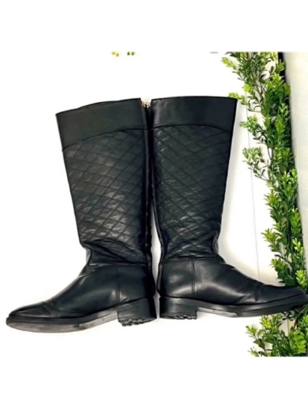 Tory Burch Claremont Black Quilted Over-the-Knee Riding Boots Size 8